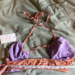 Women’s Swim Purple Striped Bikini Top